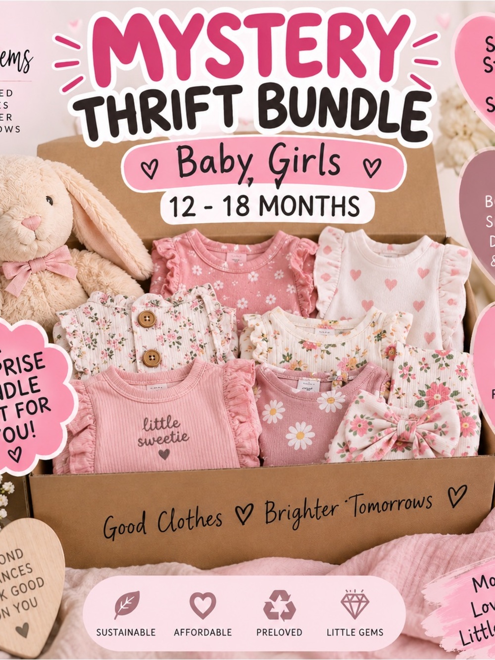 Baby Girls 12-18 Months Mystery Thrift Bundle